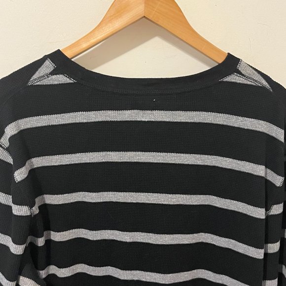OLD NAVY | Men's Striped Thermal Shirt Black Grey Size Large - Picture 4 of 5